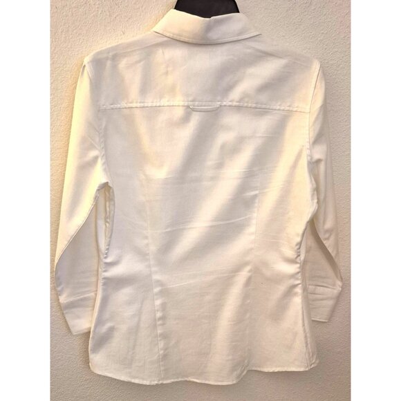 Banana Republic White 99% Cotton Long Sleeve Classic Button Up Shirt Size M EUC - Picture 4 of 7